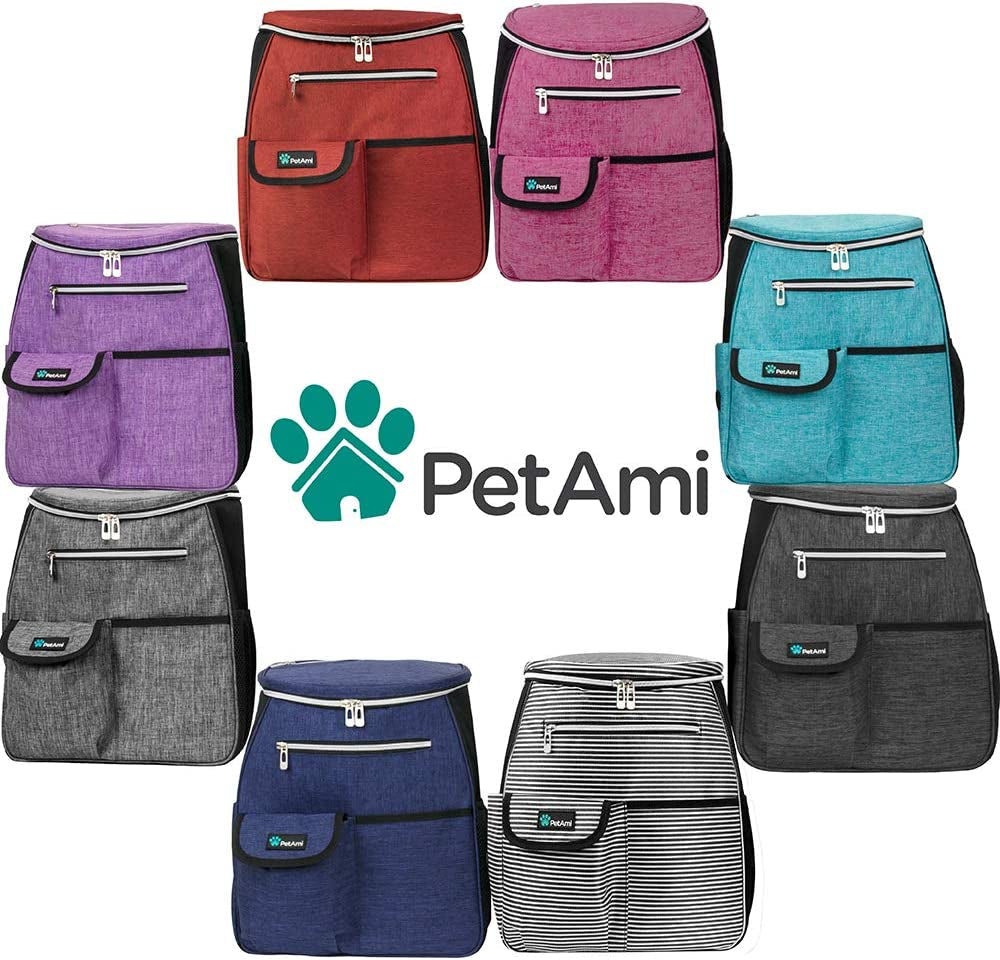 Airline-Approved Dog Travel Backpack with Food Container and Collapsible Bowls - Essential Camping and Hiking Accessories for Pet Owners, Pink