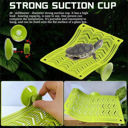 Herpify Versatile Plastic Reptile Hammock with Vented Plate and Suction Cups - Perfect for Frogs, Lizards, Bearded Dragons, Crested Geckos, and Snakes