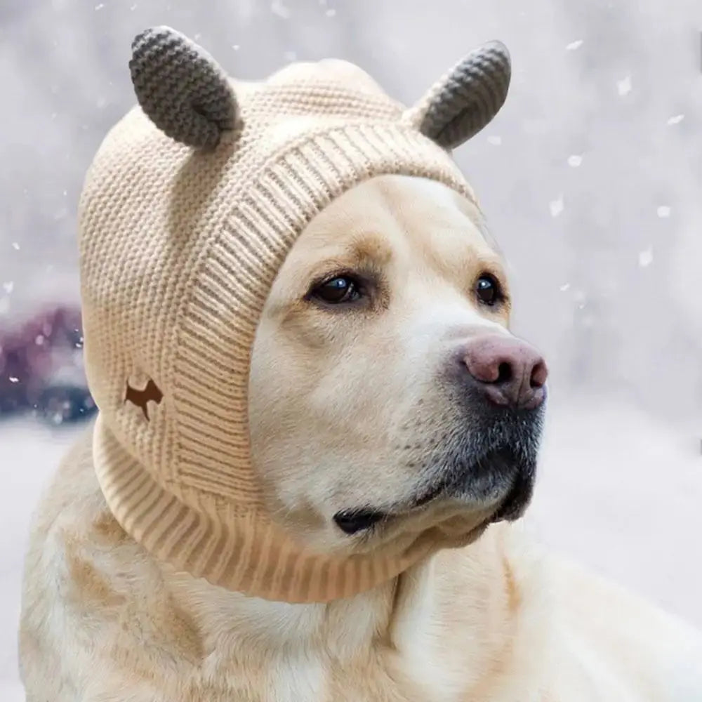 Dog Noise-Reducing Ear Muffs for Large Dogs, Protective Ear Covers in Knitted Fabric, Pet Apparel