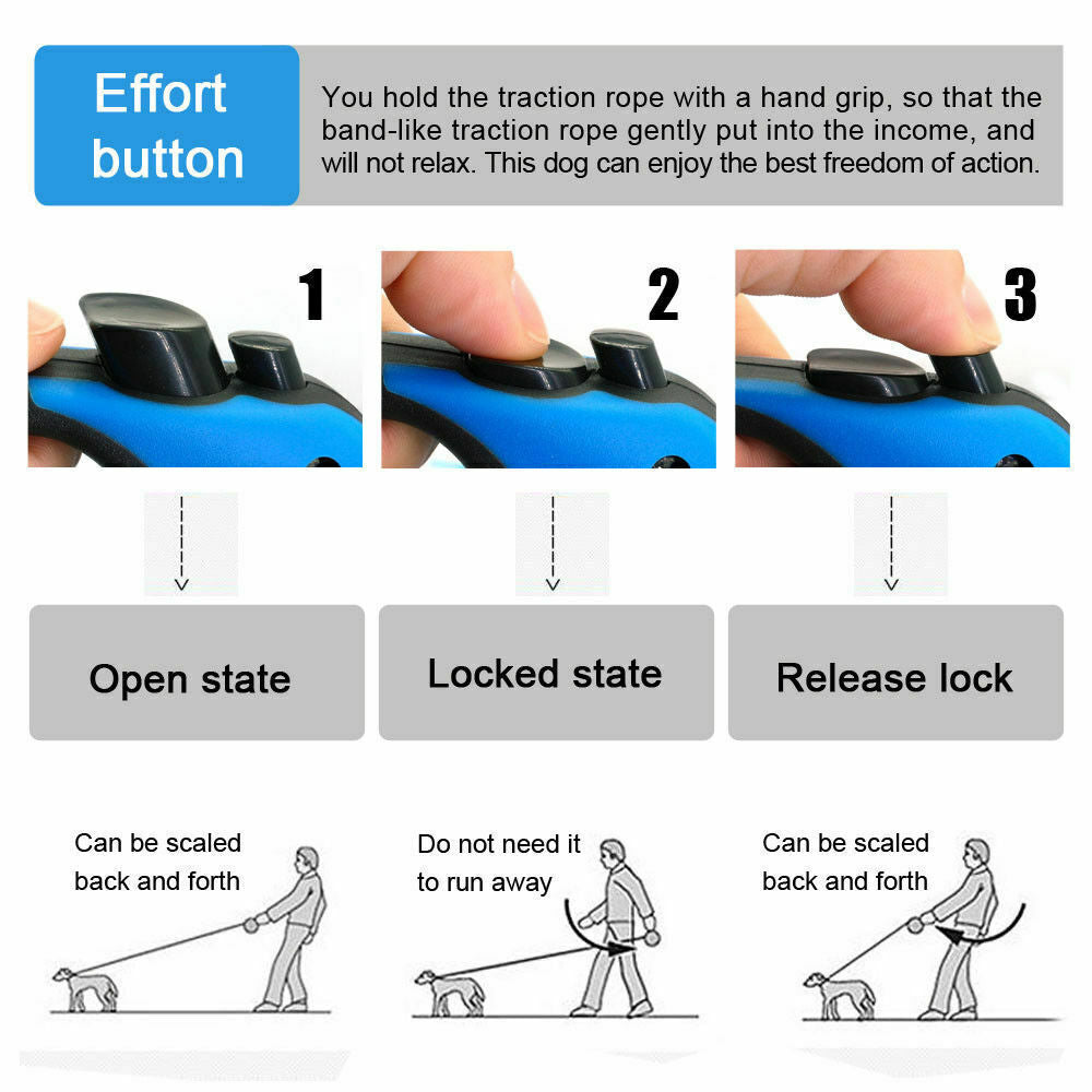 16.5FT Automatic Retractable Dog Leash with Pet Collar - Convenient Hands-Free Walking Solution - Complimentary Shipping within the US