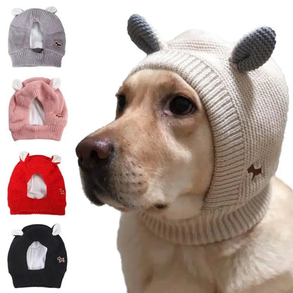 Dog Noise-Reducing Ear Muffs for Large Dogs, Protective Ear Covers in Knitted Fabric, Pet Apparel