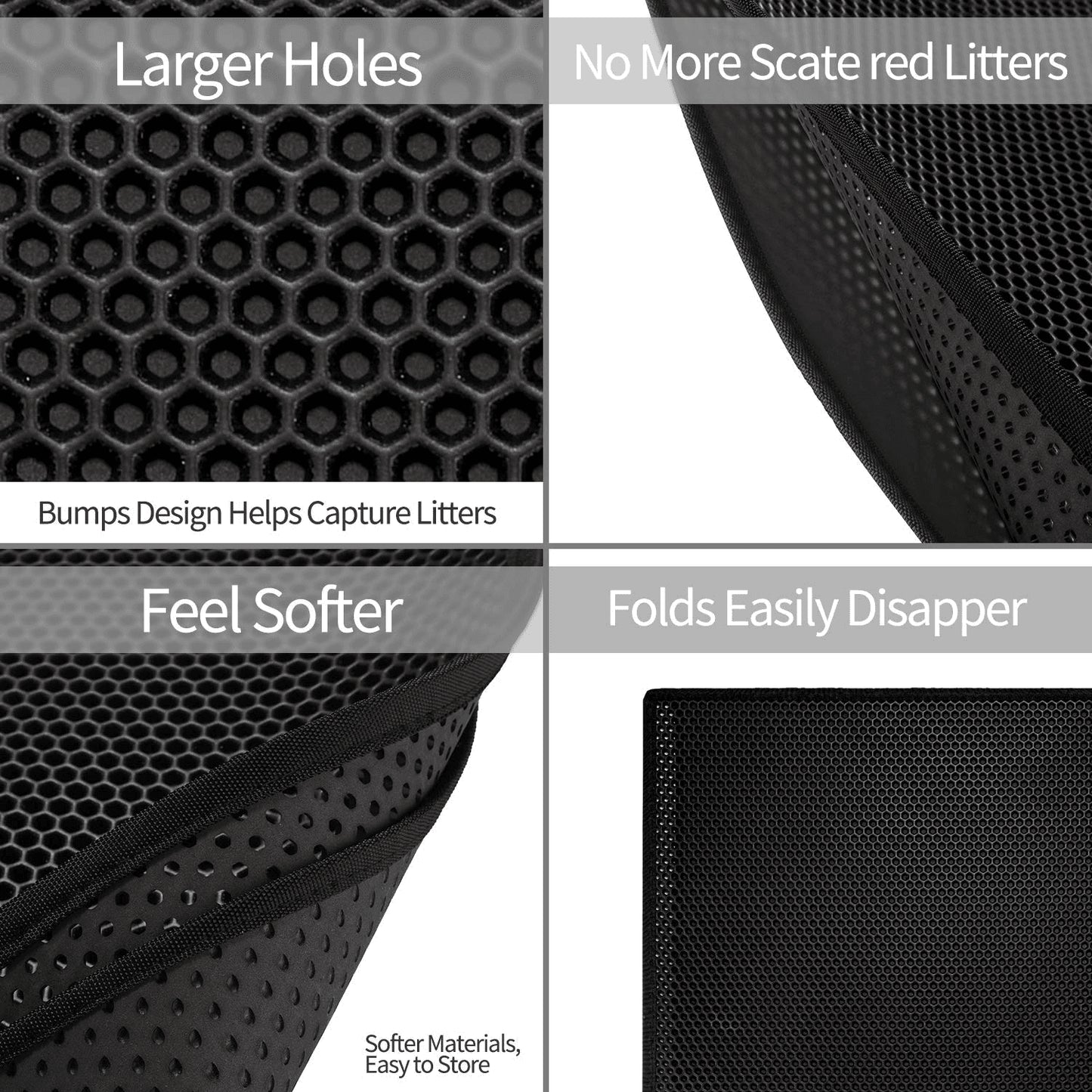 Premium Waterproof Double Layer Cat Litter Mat with Honeycomb Design - Non-Slip, Washable EVA Pad for Effective Litter Trapping