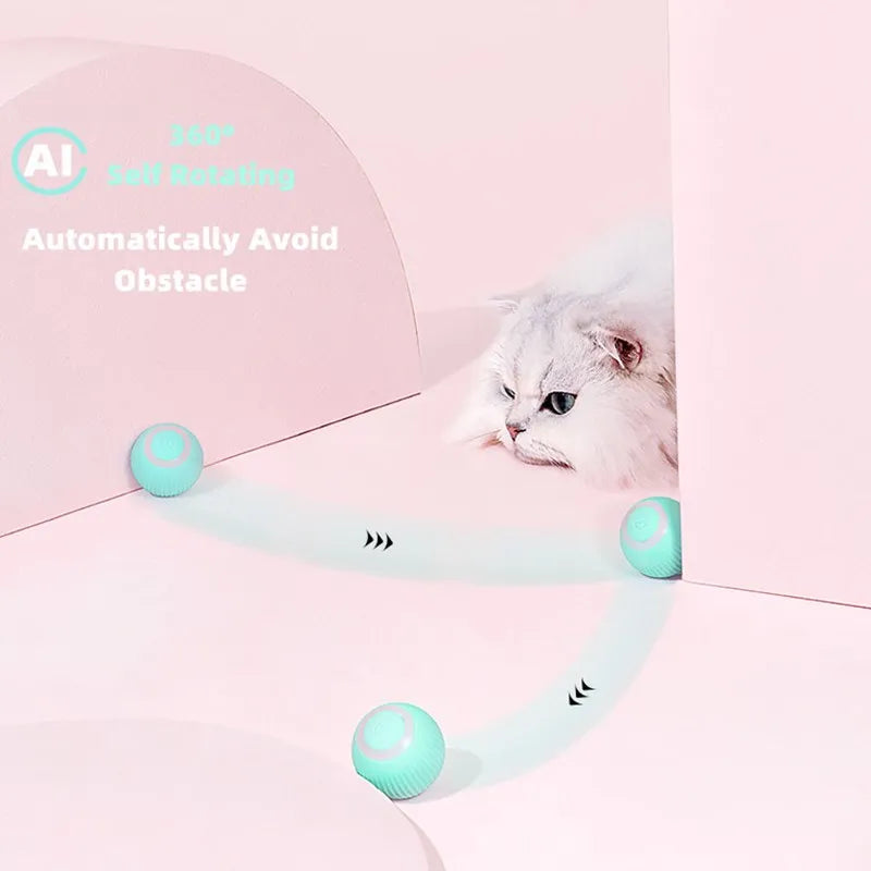 Interactive Automatic Rolling Ball for Cats - Engaging Electronic Toy for Indoor Play