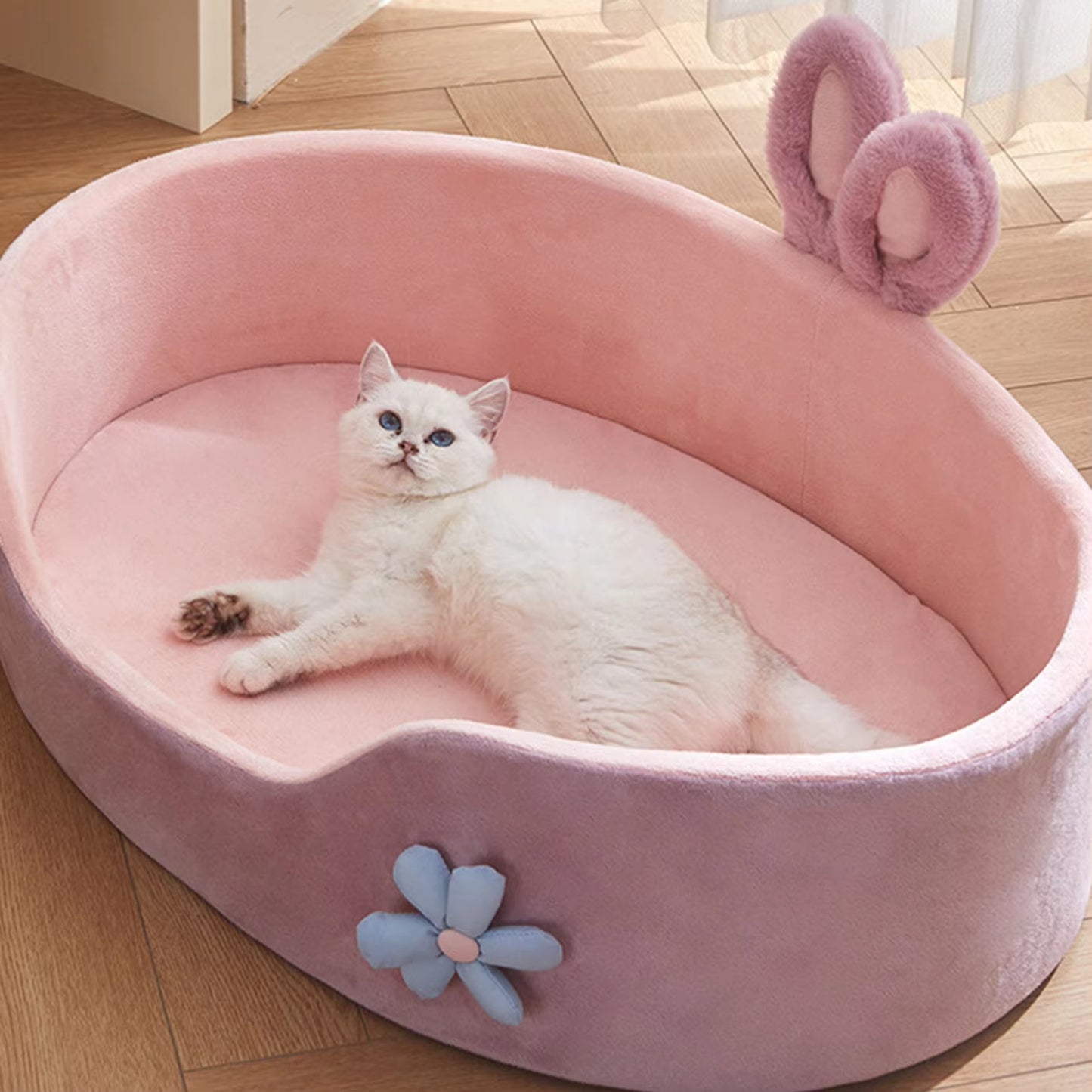 Detachable and Washable Pet Bed - Soft, Comfortable, and Warm Sleeping Solution for Dogs and Cats in All Seasons