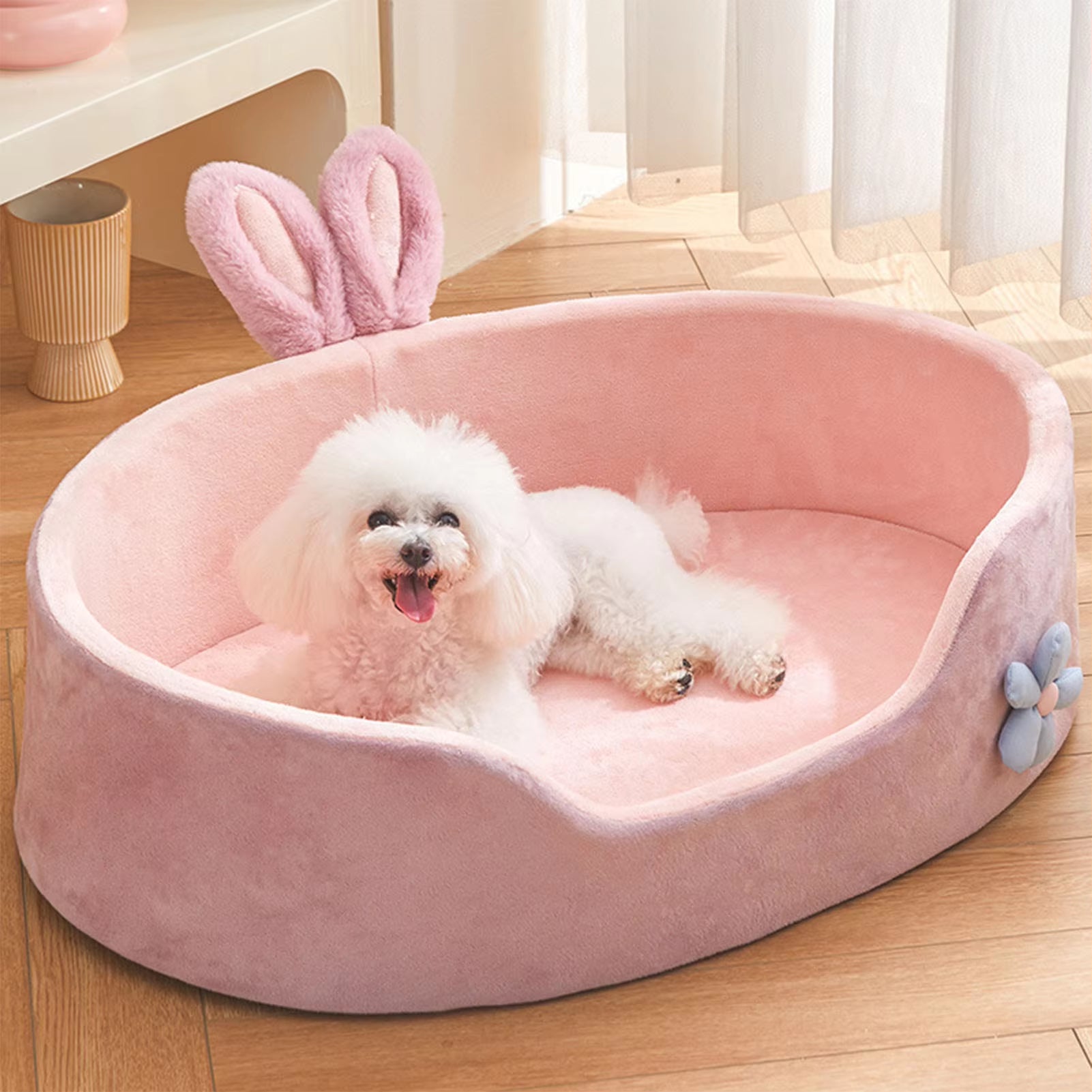 Detachable and Washable Pet Bed - Soft, Comfortable, and Warm Sleeping Solution for Dogs and Cats in All Seasons