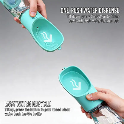3-in-1 Portable Pet Water Bottle with Integrated Poop Bag Dispenser - 20 Oz Leak-Proof Container for Travel and Outdoor Activities