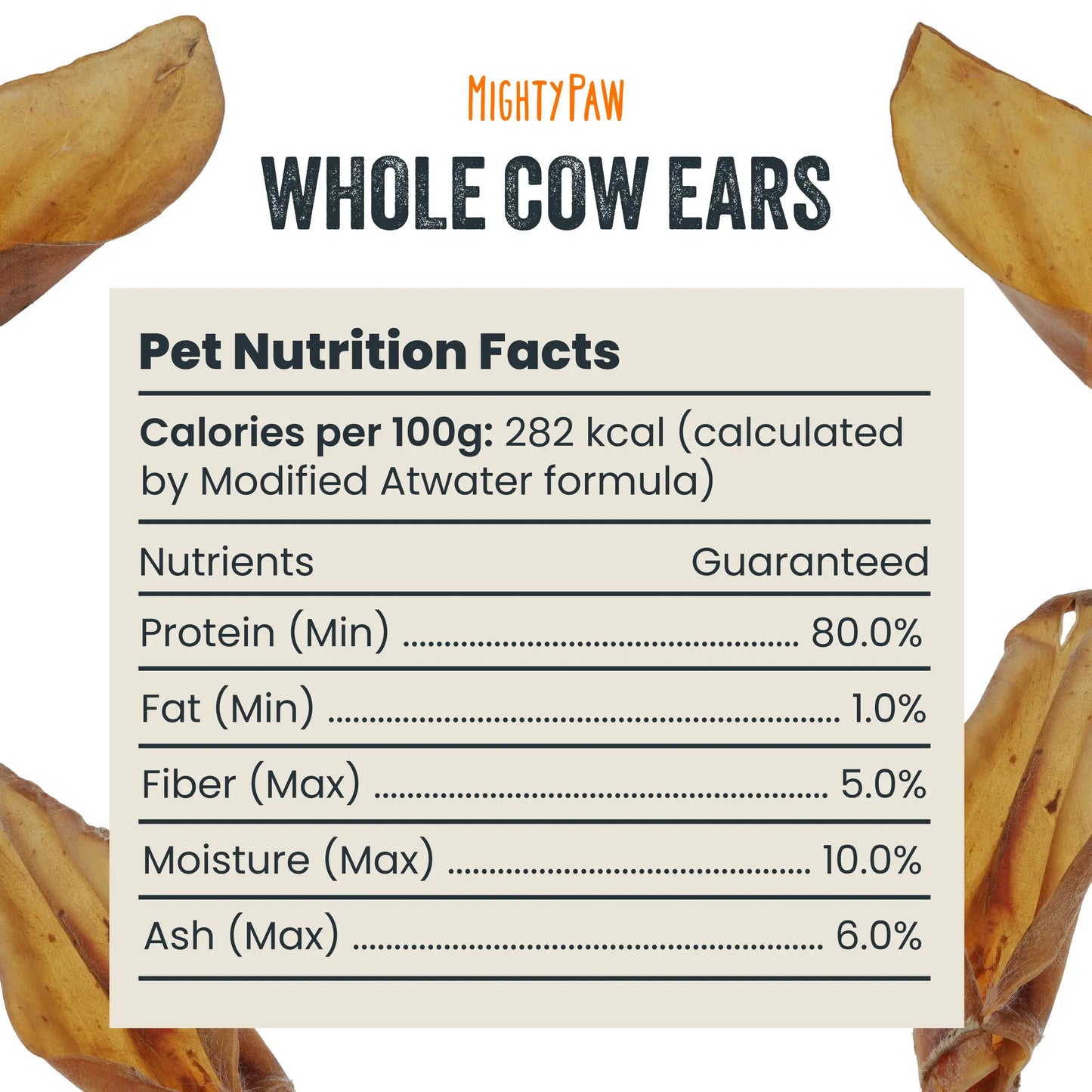 Mighty Paw Natural Ear Chews Bundle - Premium Grass-Fed Cow and Half Pig Ears for Dogs, Grain-Free Dental and Joint Support Treats, High Protein Options for All Breeds