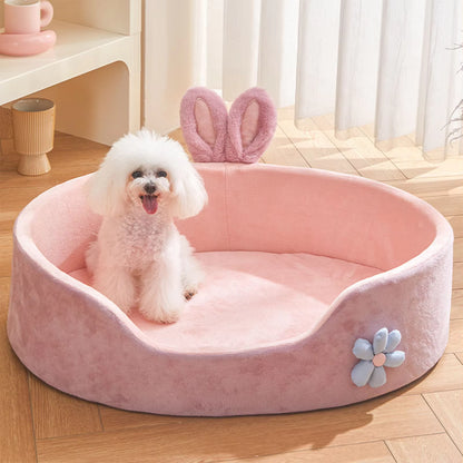 Detachable and Washable Pet Bed - Soft, Comfortable, and Warm Sleeping Solution for Dogs and Cats in All Seasons