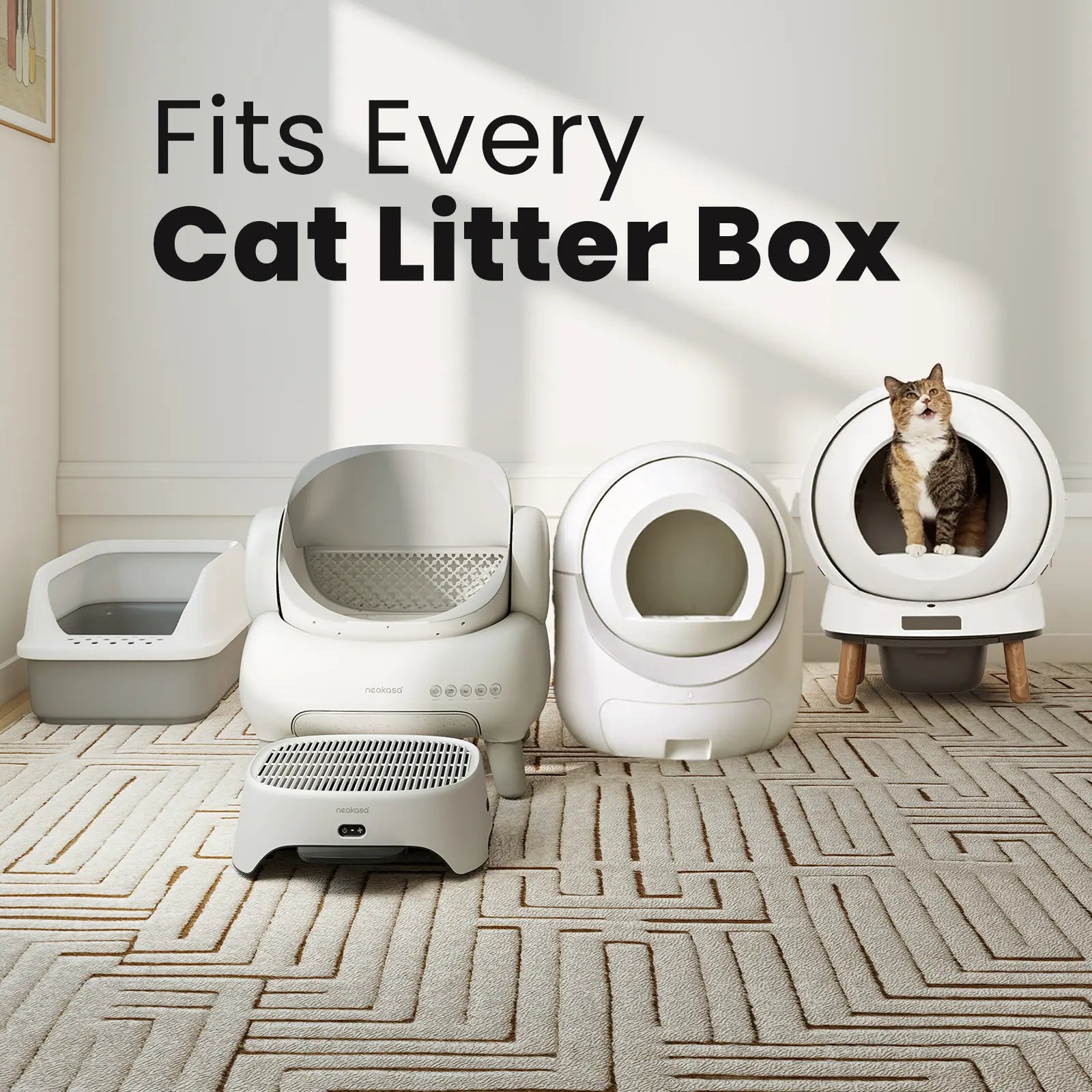 Neakasa Airstep Pet Air Purifier with Tri-Mode Odor, Dust, and Pet Hair Management, Compatible with M1 Plus, M1 Lite, and Multiple Litter Box Systems