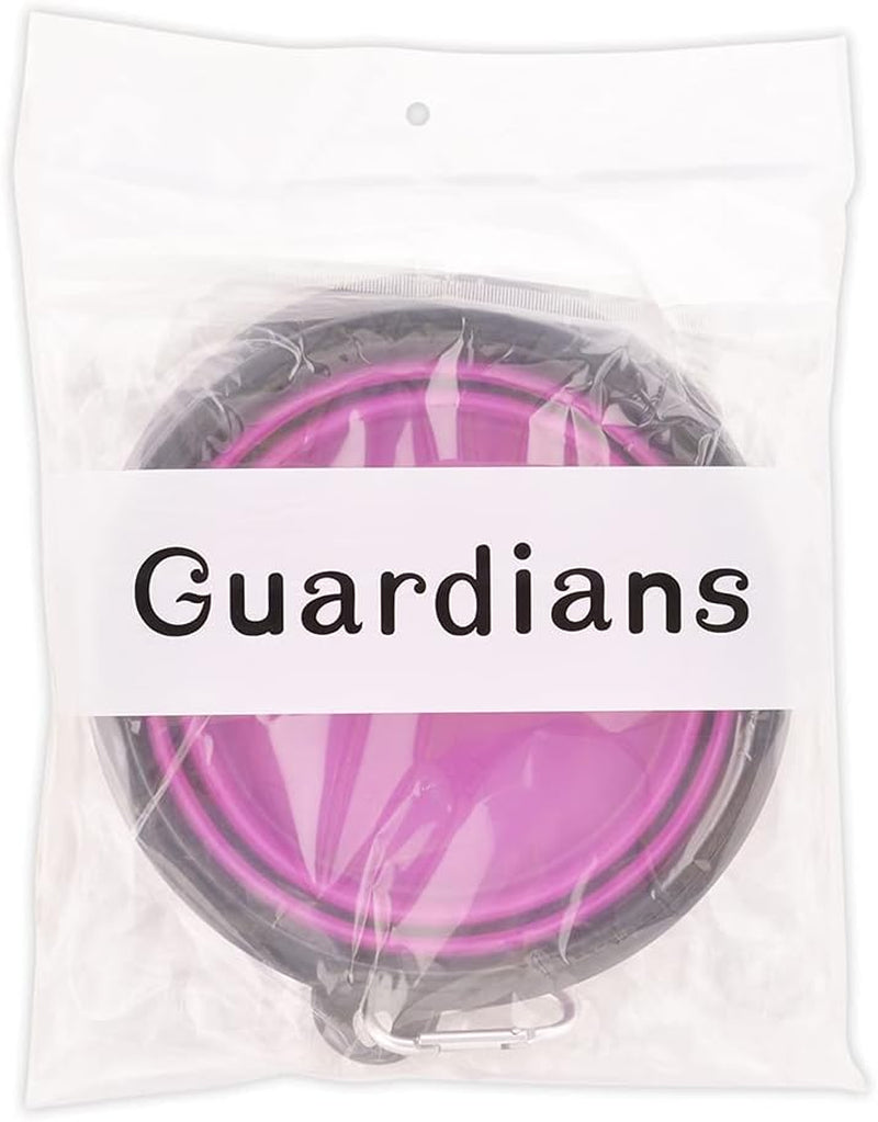 Large Collapsible Dog Bowls - 34oz Portable Travel Water and Food Dishes with Carabiner Clip, 2-Pack (Purple and Red)