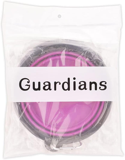 Large Collapsible Dog Bowls - 34oz Portable Travel Water and Food Dishes with Carabiner Clip, 2-Pack (Purple and Red)
