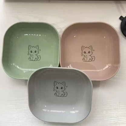 Set of 4 Durable Leak-Proof Cat Bowls - Anti-Fatigue Design for Easy Cleaning, Ideal for Indoor Use