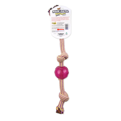Flossy Chews Large 20" Extra 3 Knot Tug Dog Toy with TPR Ball Rope