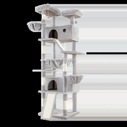HOOMIC 81-Inch Large Cat Tree Tower - Multi-Level Climbing Structure with Condo, Hammock, and Scratching Post, Stable Base for Larger Cats, Available in Various Colors