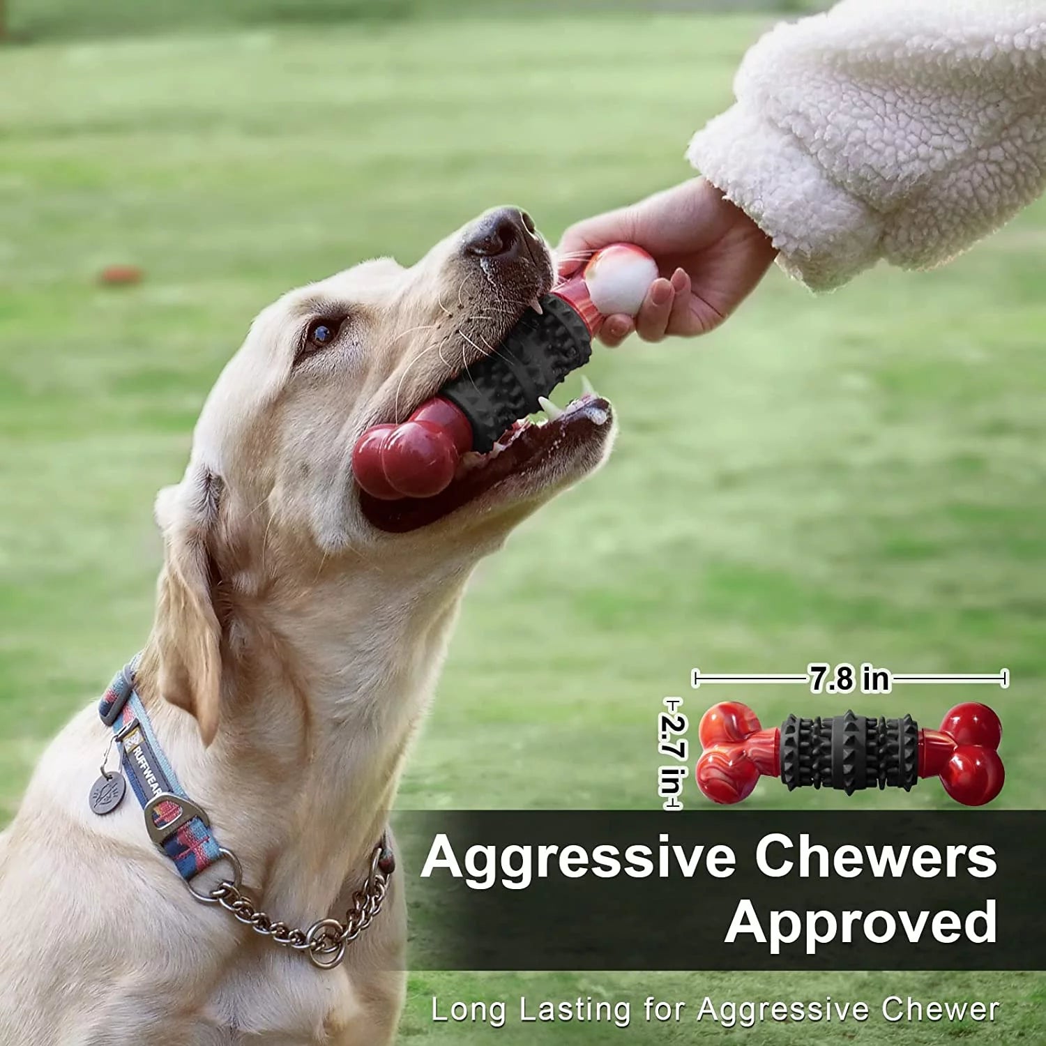 Indestructible Bone Dog Toy for Aggressive Chewers - Interactive Chew Toy for Medium to Large Dogs by Dinosam