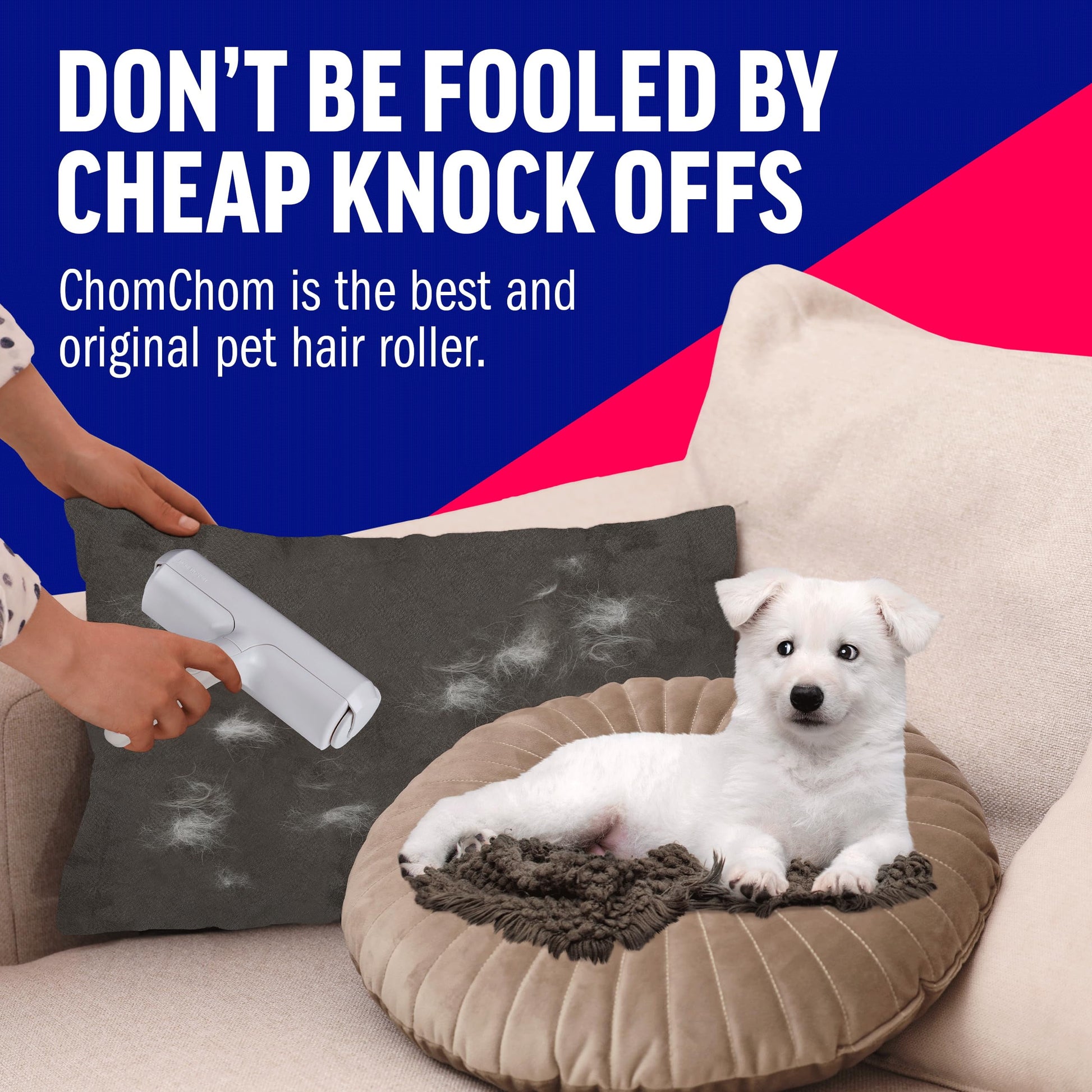 Chom Chom Roller: Reusable Pet Hair Remover for Furniture, Carpets, Clothing, and Bedding