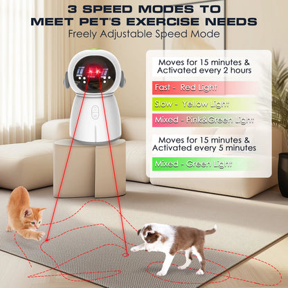 Interactive Rechargeable Cat Laser Toy 2026 - Motion Activated with Adjustable Angle and Dual Patterns for Engaging Indoor Play and Exercise for Cats and Kittens
