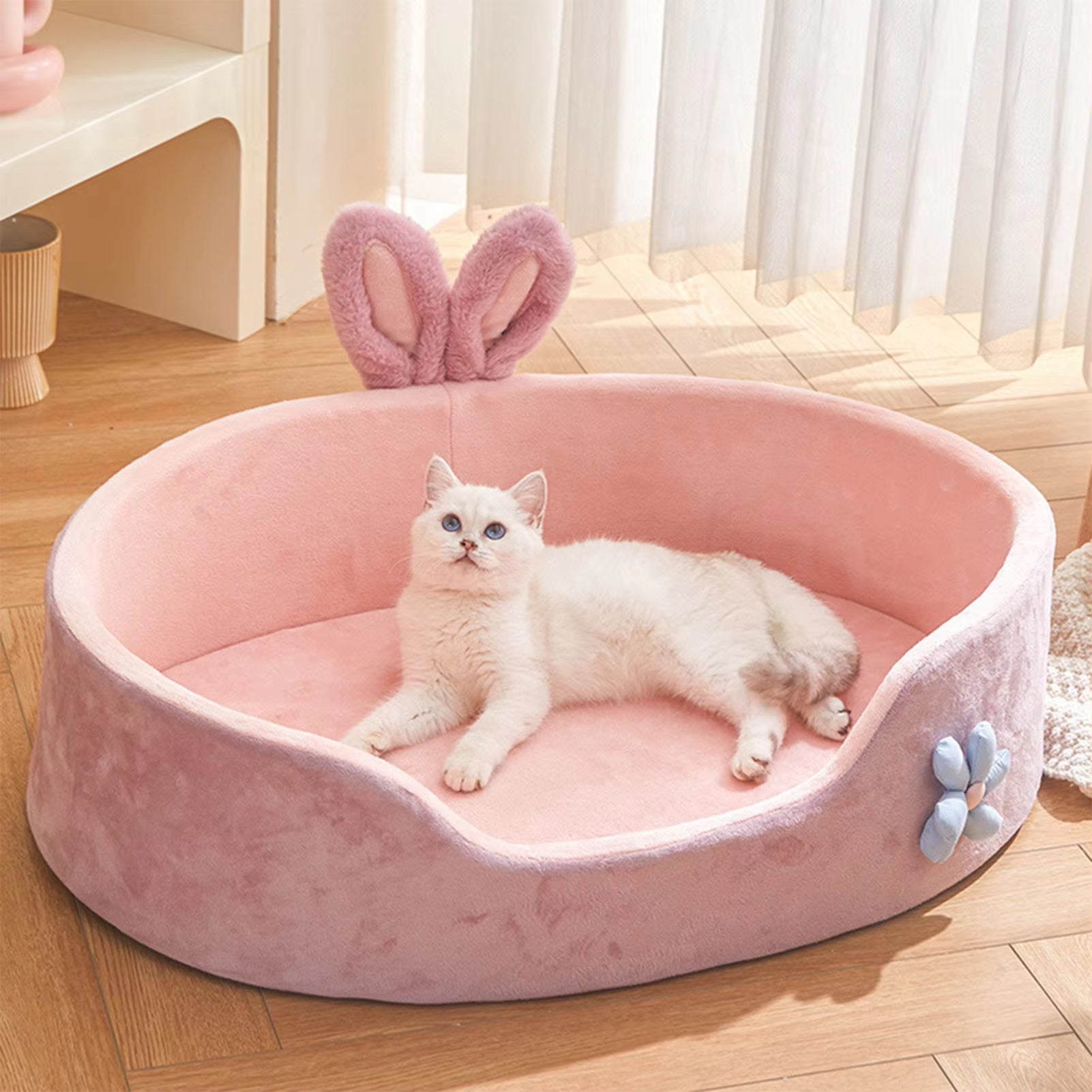 Detachable and Washable Pet Bed - Soft, Comfortable, and Warm Sleeping Solution for Dogs and Cats in All Seasons