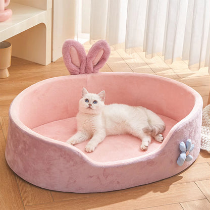 Detachable and Washable Pet Bed - Soft, Comfortable, and Warm Sleeping Solution for Dogs and Cats in All Seasons