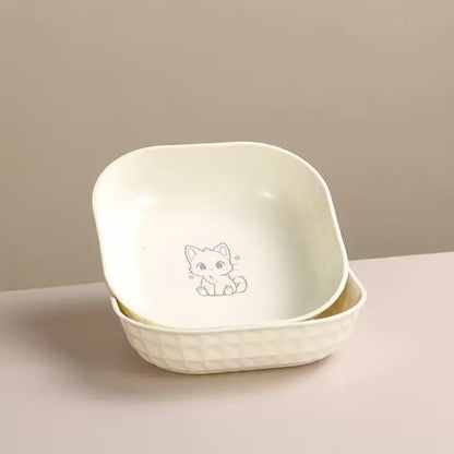 Set of 4 Durable Leak-Proof Cat Bowls - Anti-Fatigue Design for Easy Cleaning, Ideal for Indoor Use