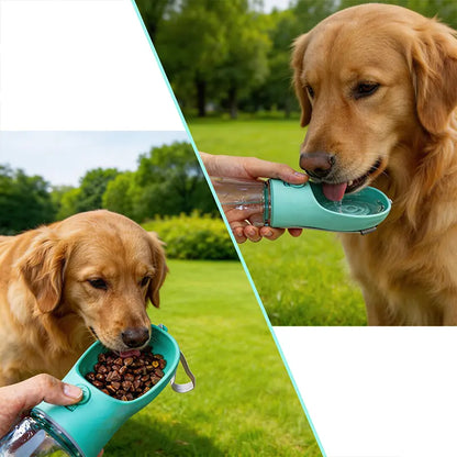 3-in-1 Portable Pet Water Bottle with Integrated Poop Bag Dispenser - 20 Oz Leak-Proof Container for Travel and Outdoor Activities