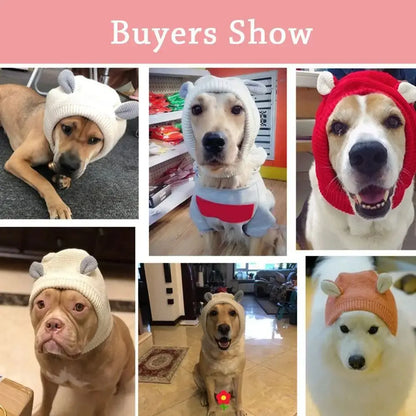 Dog Noise-Reducing Ear Muffs for Large Dogs, Protective Ear Covers in Knitted Fabric, Pet Apparel