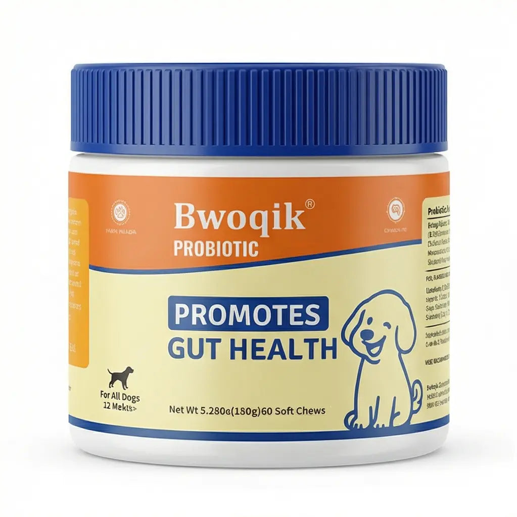 BWOQIK Pet Probiotics for Dogs and Cats - Omega-Enriched Supplement for Enhanced Digestive Health and Gut Wellness