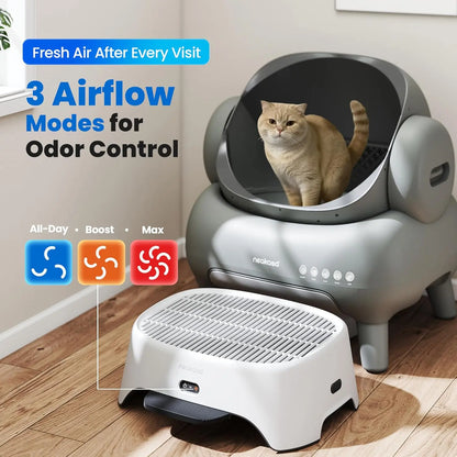 Neakasa Airstep Pet Air Purifier with Tri-Mode Odor, Dust, and Pet Hair Management, Compatible with M1 Plus, M1 Lite, and Multiple Litter Box Systems