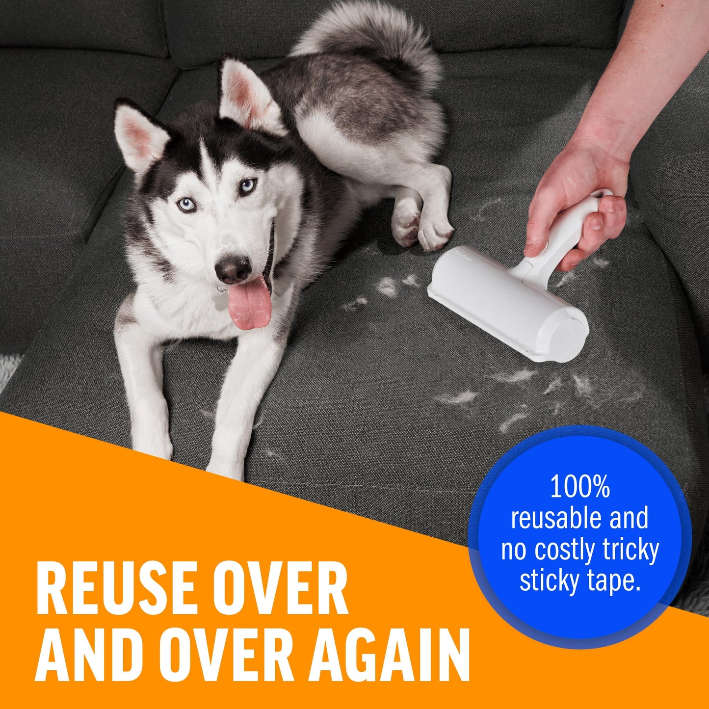 Chom Chom Roller: Reusable Pet Hair Remover for Furniture, Carpets, Clothing, and Bedding