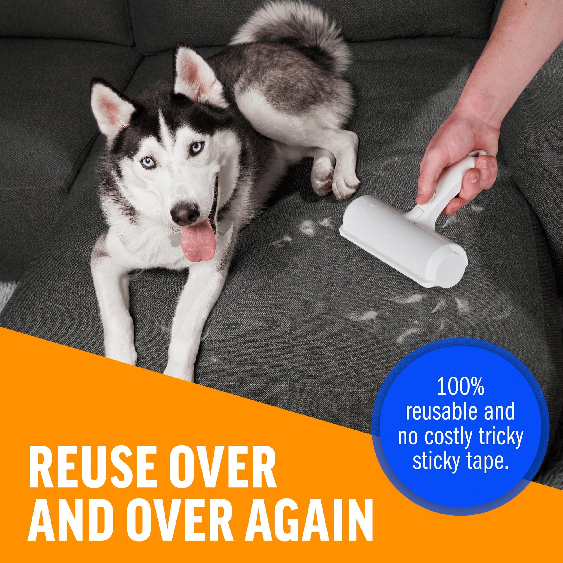 Chom Chom Roller: Reusable Pet Hair Remover for Furniture, Carpets, Clothing, and Bedding