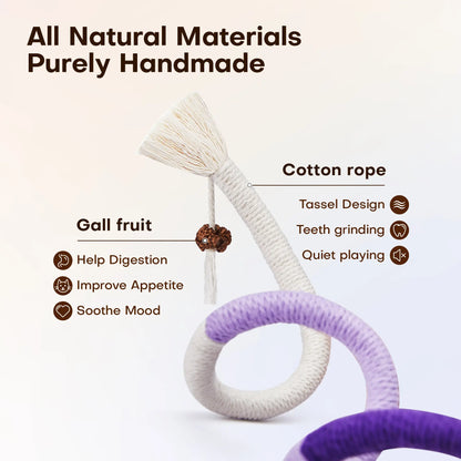Potaroma 3-Piece Interactive Cat Chew Rope Toys for Safe Dental Care and Calming for Indoor Kittens