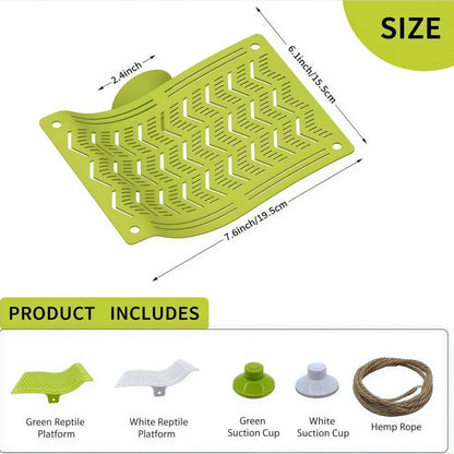 Herpify Versatile Plastic Reptile Hammock with Vented Plate and Suction Cups - Perfect for Frogs, Lizards, Bearded Dragons, Crested Geckos, and Snakes