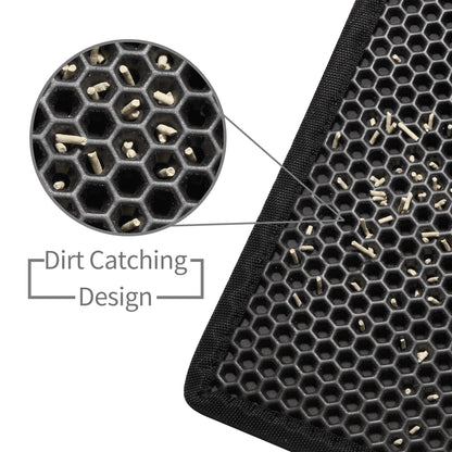 Premium Waterproof Double Layer Cat Litter Mat with Honeycomb Design - Non-Slip, Washable EVA Pad for Effective Litter Trapping